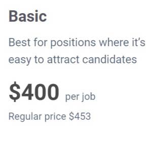 Select a job posting plan.