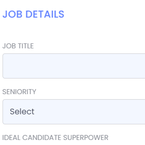 Enter your job posting details.
