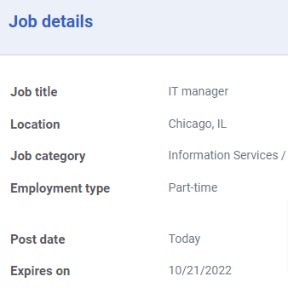 Review your job post.
