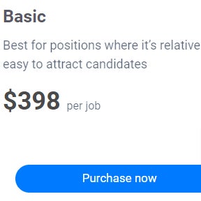 Select a job posting package.