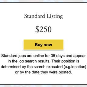 Select a job posting plan.