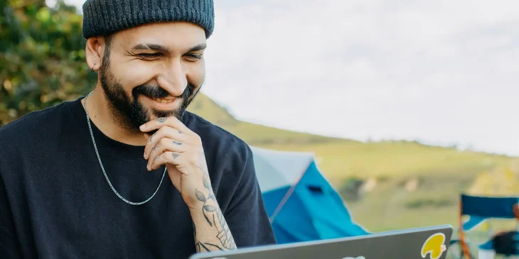 A man working outdoors.