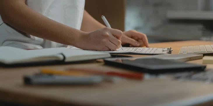An employee filling out a Time Off request form.