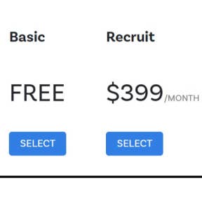 Select a job posting plan.
