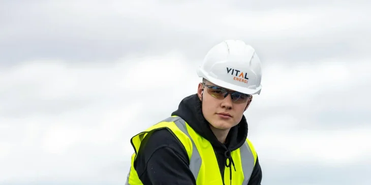 A man wearing a helmet.