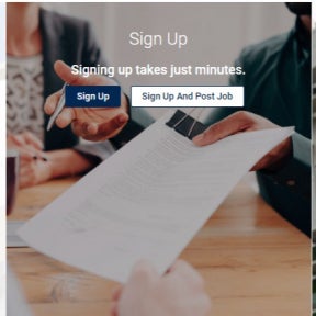 Select "Sign Up And Post Job."