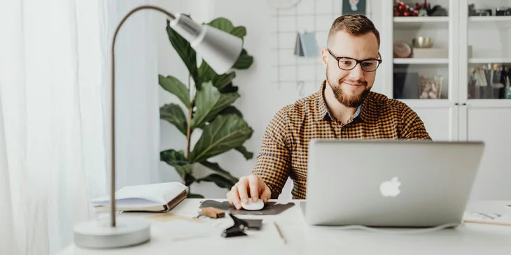 A man working at home.