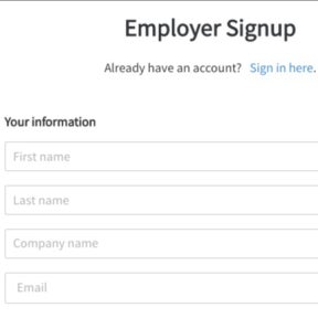 Sign up as an employer.