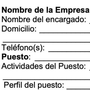 Escribe los datos de tu empresa.