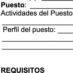Llena los datos de la vacante.