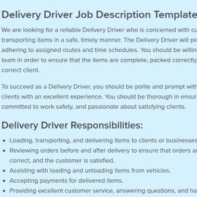 Use a delivery driver job description template to make it easier.