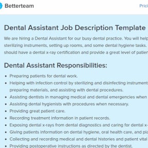 Use a dental assistant job description template to make it easier.