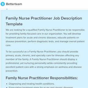 Use a nurse practitioner job description.