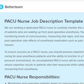 Use an PACU nurse job description template to make it easier.