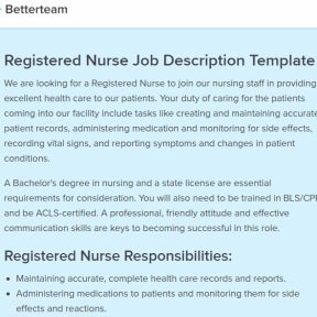 Use a RN job description template.