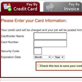 Complete the payment and post your job ad.