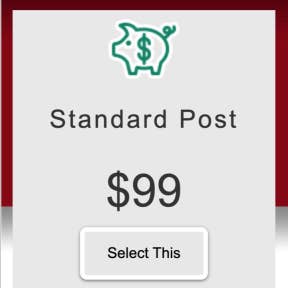 Select a job posting plan.