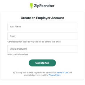 Create your employer account.