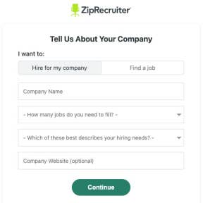 Enter information about your company.