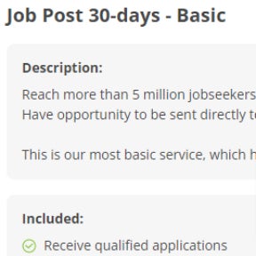 Choose a job posting plan.