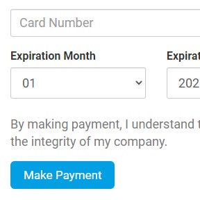 Pay the vetting fee to register.