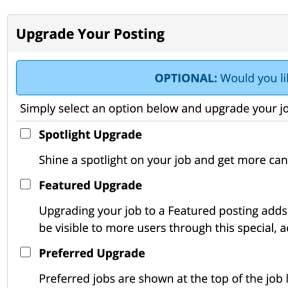 Add posting upgrades.