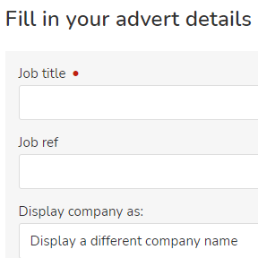 Fill in your advert details.