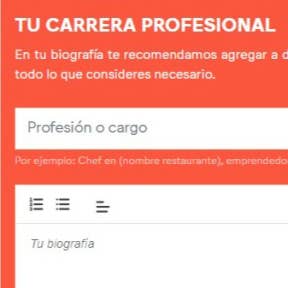 Completa tu perfil.