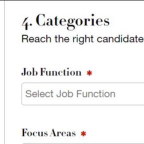 Complete the categories section.