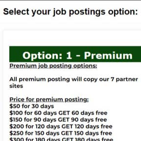 Select a job posting option.