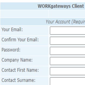 Fill in the client registration form.