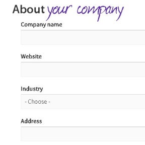 Complete the company profile form.
