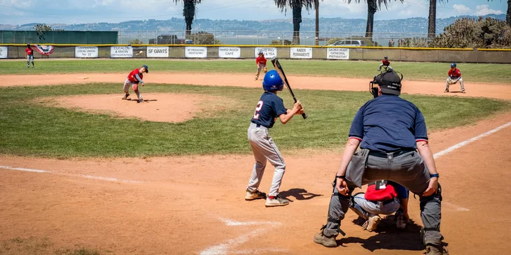 A team playing in the field.
