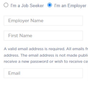 Create an employer account.