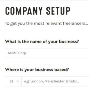 Add your company information.