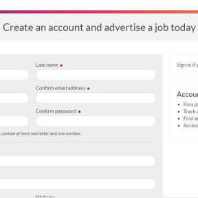 Create an employers account.