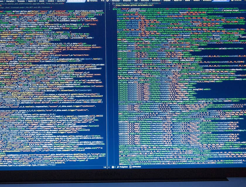 Laptop showing big data.
