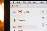 Eine E-Mail nach dem Vorstellungsgespräch wird über Google Mail verschickt.