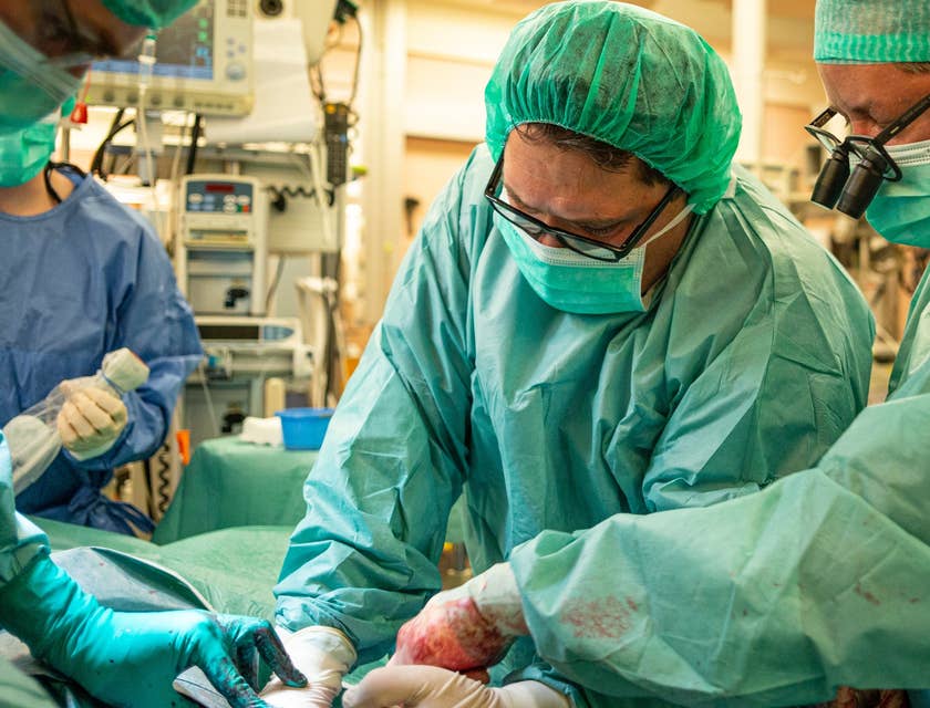 Cardiothoracic Surgeon performing a surgery to an old patient.