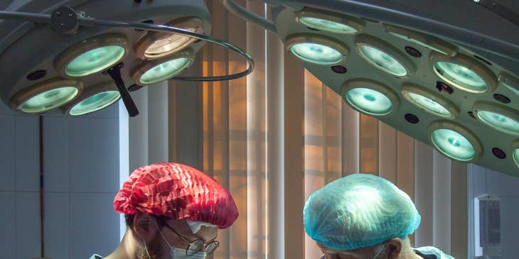 Cardiovascular Surgeons performing a heart transplant.