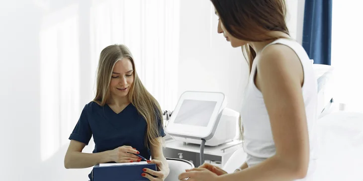 A care coordinator gives specific instructions on the prescribed medications.