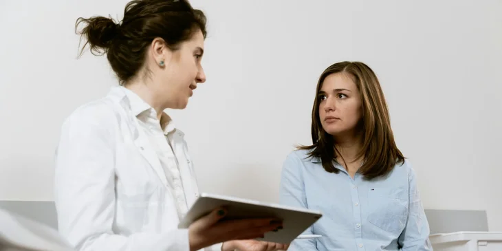 A care provider prescribes medication to a client.