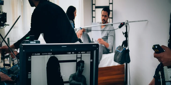 A chief content officer doing a videoshoot for a project.