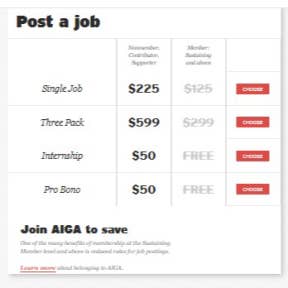 Choose a job posting option.