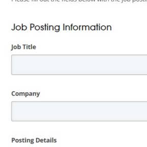 Add your job posting details.