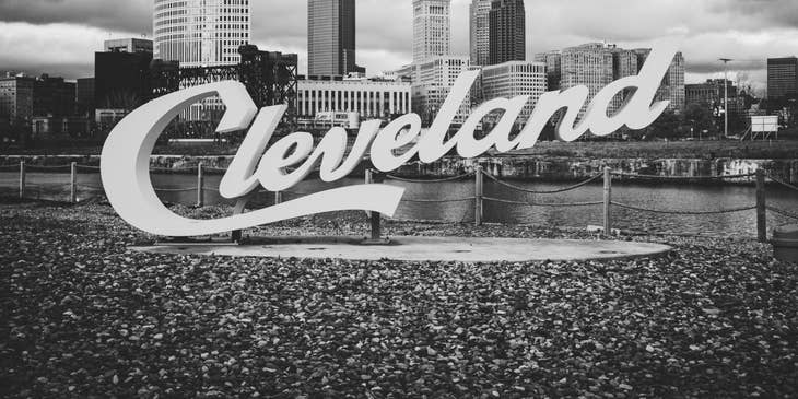 Cleveland script sign.