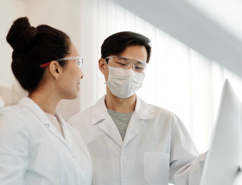 Clinical Research Coordinator coordinating with laboratory staff regarding findings.