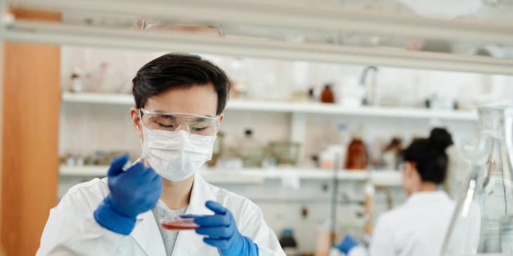 Clinical Technician doing a blood test in the laboratory.