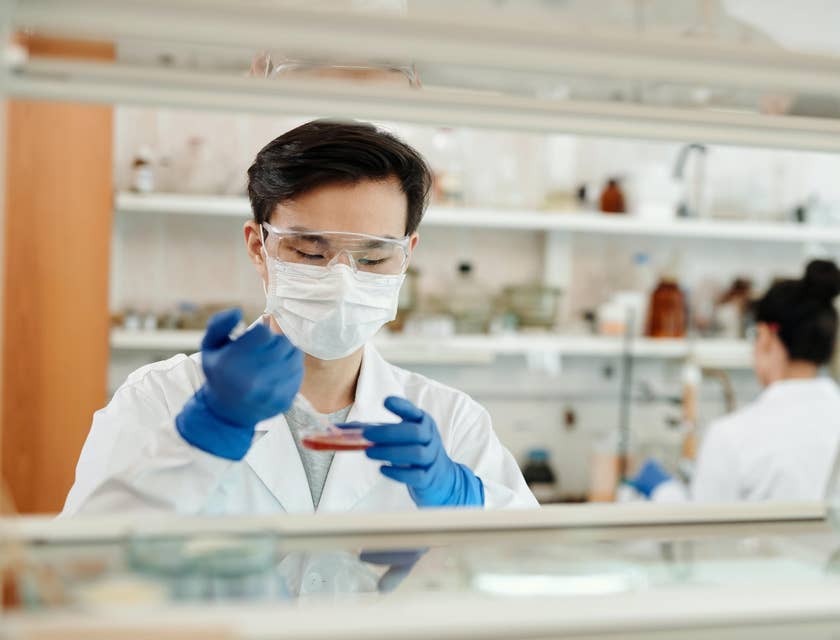 Clinical Technician doing a blood test in the laboratory.