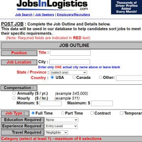 Complete the job outline form.